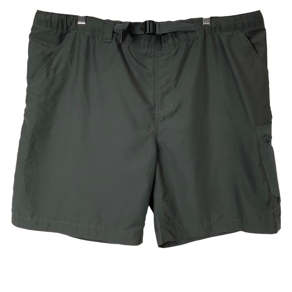 The North Face Dark Gray Hiking Shorts Large Buckle Elastic Waist Cargo Pockets